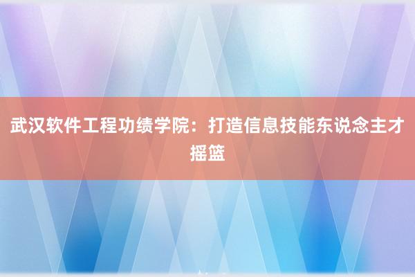 武汉软件工程功绩学院：打造信息技能东说念主才摇篮